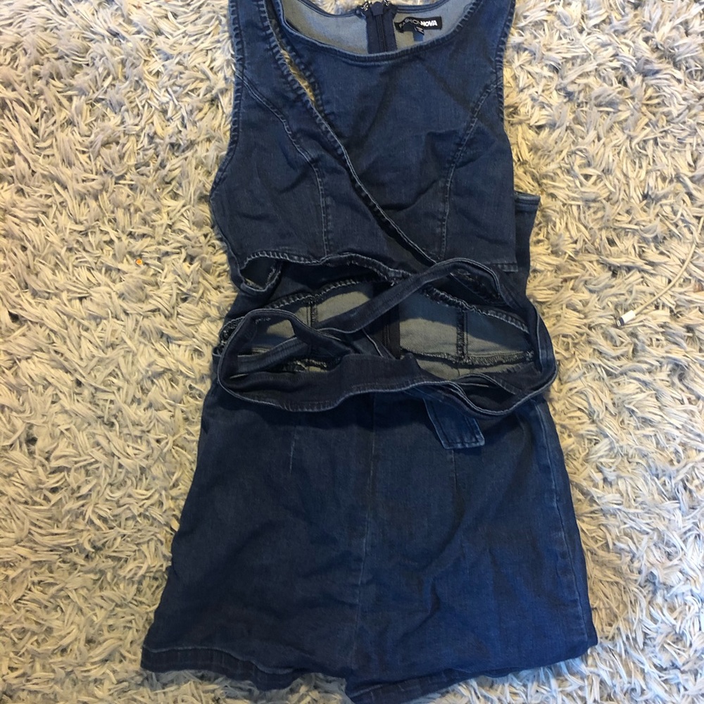 FASHIONNOVA JEAN ROMPER